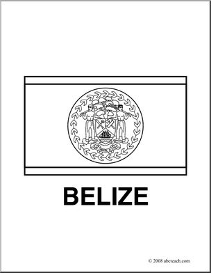 Clip Art: Flags: Belize (coloring page) – Abcteach