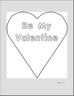 Coloring Page: “Be My Valentine” – Abcteach
