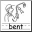 Clip Art: Basic Words: Bent B&W (poster)