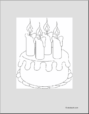 Coloring Page: Birthday Cake
