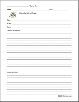 Book Report Form: Blank Theme
