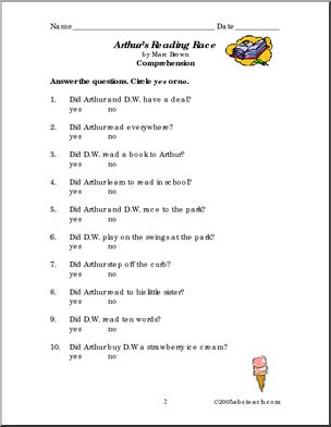 Arthur’s Reading Race (elementary) Book