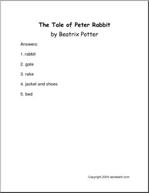 The Tale of Peter Rabbit (pre-k/primary) Book – Abcteach