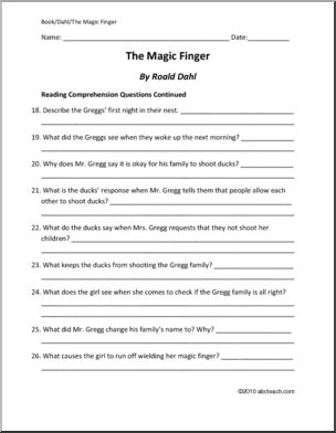 Book: The Magic Finger (elem/upper elem)