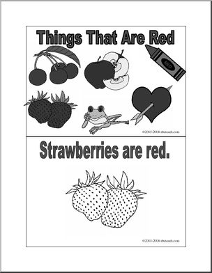 Coloring Pages: Red Things (Booklet) -b/w