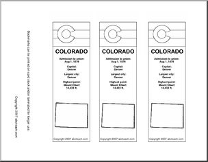 Bookmark: U.S. States – Colorado (b/w)