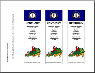 Bookmark: U.S. States – Kentucky – Abcteach