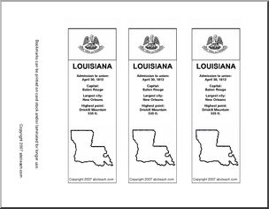Bookmark: U.S. States – Louisiana (b/w)