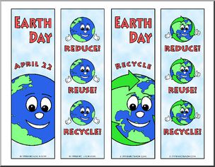 Bookmarks: Earth Day – Cute Conservation (color)