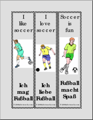 Bookmarks: German — Soccer theme