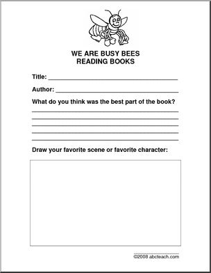 Book Report Form: Busy Bees Theme (primary/elem)