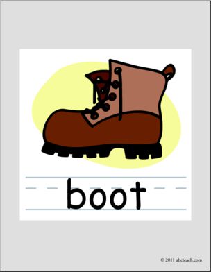 Clip Art: Basic Words: Boot B&W (poster) – Abcteach