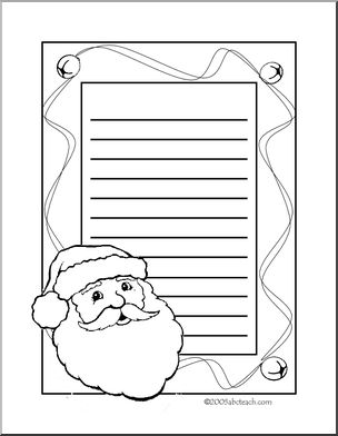 Border Paper: Christmas – Bells and Santa (b/w)