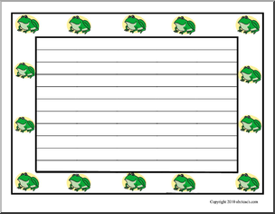 Frogs (with lines) Border Paper