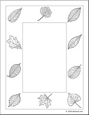 Border Paper: Leaves (b/w) – unlined