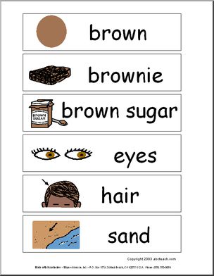Word Wall: The Color Brown (pictures)