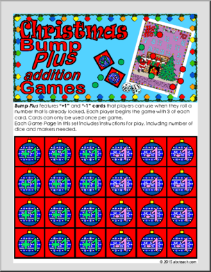 Math Game: Bump Plus: Addition Set – Christmas Theme