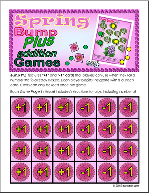 Math Game: Bump Plus: Addition Set – Spring
