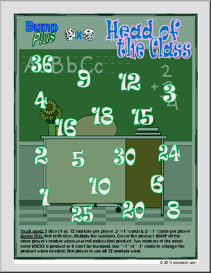 Math Game: Bump Plus: Multiplication Set – Back to School