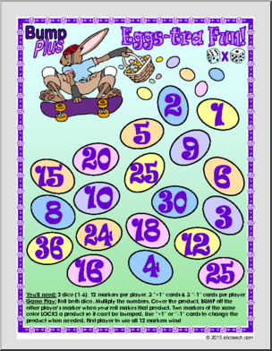 Math Game: Bump Plus: Multiplication Set – Easter
