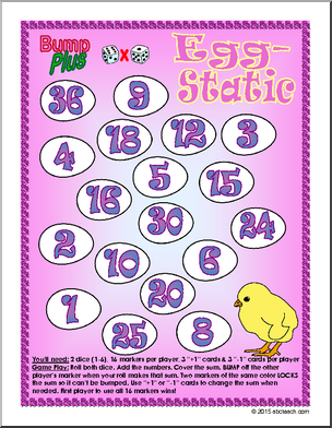 Math Game: Bump Plus: Multiplication Set – Spring – Abcteach
