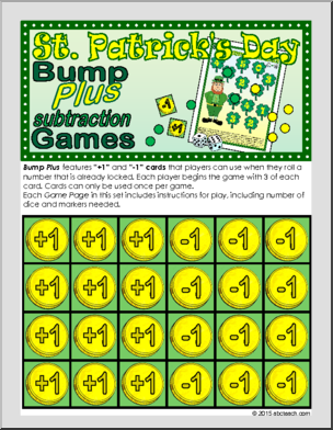 St. Patrick’s Day: Math: Bump Plus – Subtractions Set
