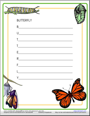 Butterfly Acrostic Form