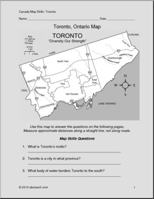 Map Skills: Toronto, Ontario, Canada (with map)