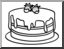 Clip Art: Basic Words: Cake (coloring page)