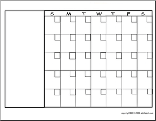 Calendar: Blank (landscape) – Abcteach