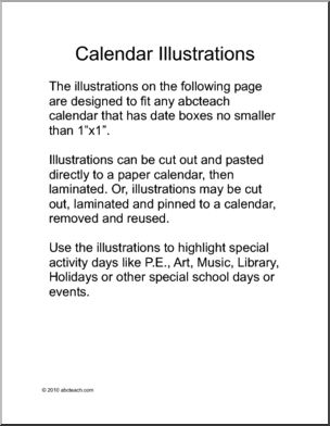 Calendar: Special Event Illustrations (color)
