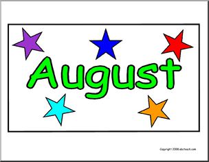 Calendar: Stars header (color) Aug. – Dec.