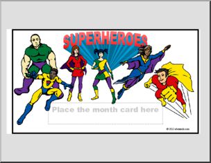 Calendar: Superheroes Theme (Header)