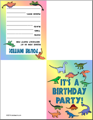 Cute Dinosaur-Themed Birthday Invitation
