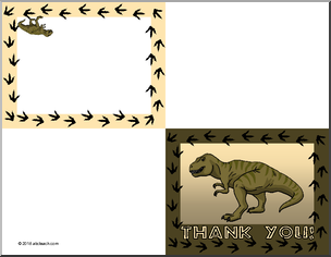 Dinosaur-Themed Thank You Card