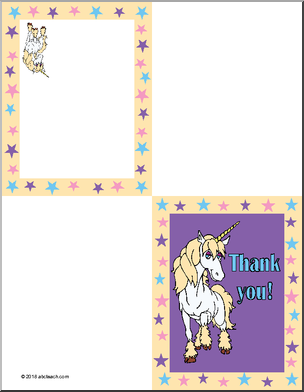 Unicorn-Themed Thank You Card