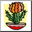 Clip Art: Cartoon Cactus, Moon (color)