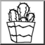 Clip Art: Cartoon Cactus, Cereus (b/w)