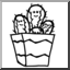Clip Art: Cartoon Cactus with Face, Cereus (b/w)