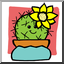 Clip Art: Cartoon Cactus with Face, Barrel (color)