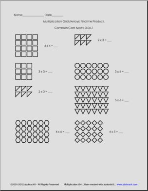 Multiplication: Grids and Arrays – Grade 3 (version 4)