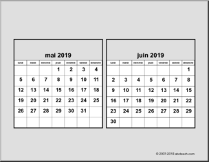 Calendar: 2019 CD Project – French Version