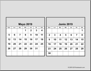 Calendar 2019 Spanish CD Desk Calendar (upper case)