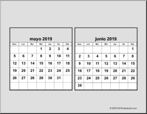 Calendar: 2019 Spanish CD Desk Calendar (lower case)