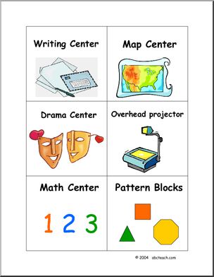 Center Signs: Pocket Chart Cards (set 2)