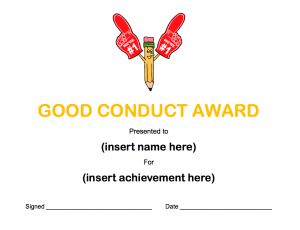 Certificate: Good Conduct (type-in) (color)