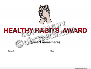 Healthy Habits Award (Type-In) Full Page