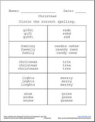 Circle and Spell: Christmas (primary)