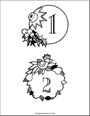 Coloring Page: Christmas – numbers