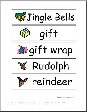 Christmas (with pictures) Word Wall